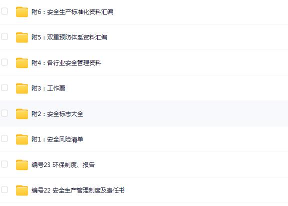 企业通用安全台账档案盒（全套23卷，931个文件）